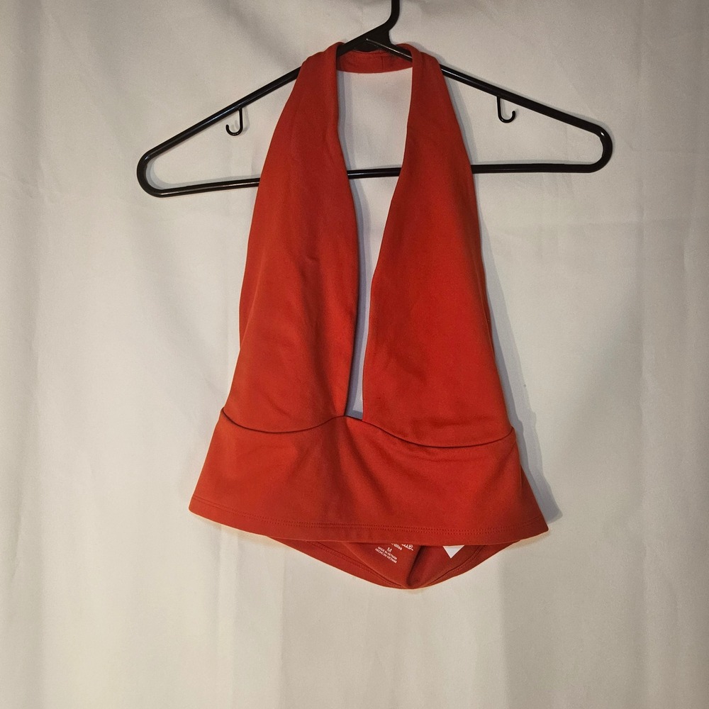 Wild Fable Halter Top Sleeveless Cropped Orange Casual Trendy‎ Top Size M